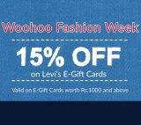 Woohoo Fashion week: Get 15% off on Levi's gift card at Woohoo