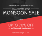 Crazy Monsoon Sale: Upto 70% Off on Vitamins and Supplements at HealthKart